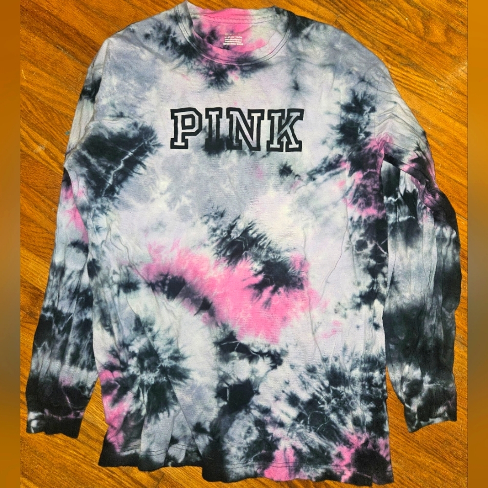 Pink Victoria's Secret Tie-Dye Long Sleeve Shirt cotton size XS